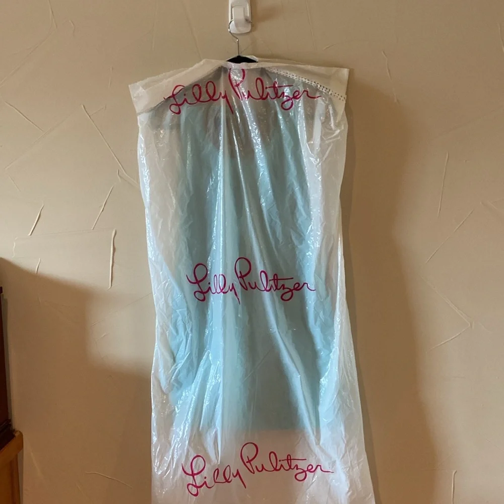Lilly Pulitzer Baby Blue Mini Dress with Beaded Cut Out Neckline - Picture 12 of 12